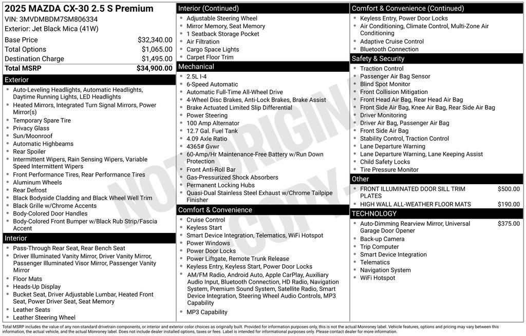 Used 2025 MAZDA CX-30 AWD 2.5 S w/ Premium Package image 9