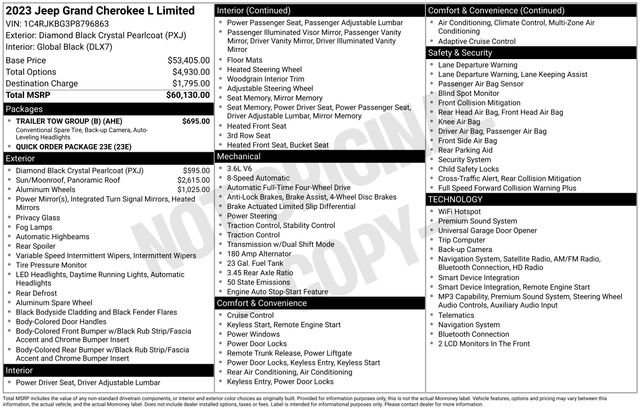 Used 2023 Jeep Grand Cherokee L Limited w/ Trailer Tow Group (B) AWD/4WD image 29