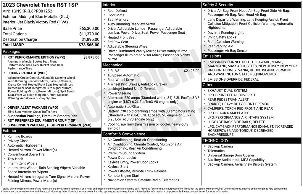 Used 2023 Chevrolet Tahoe RST w/ RST Performance Edition image 25