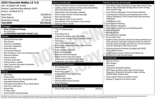 Used 2025 Chevrolet Malibu LS FWD image 7
