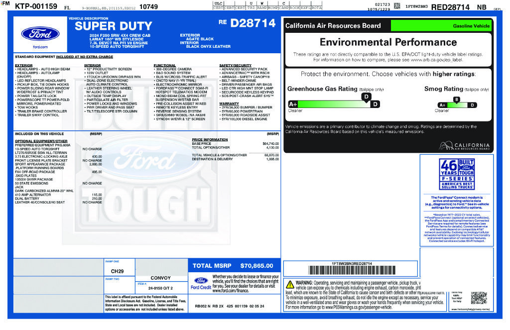 Certified 2024 Ford F250 Lariat w/ Sport Appearance Package AWD/4WD image 5