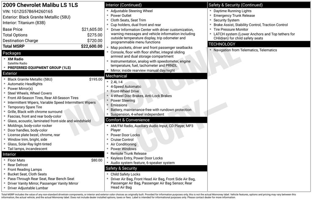 Used 2009 Chevrolet Malibu LS image 12