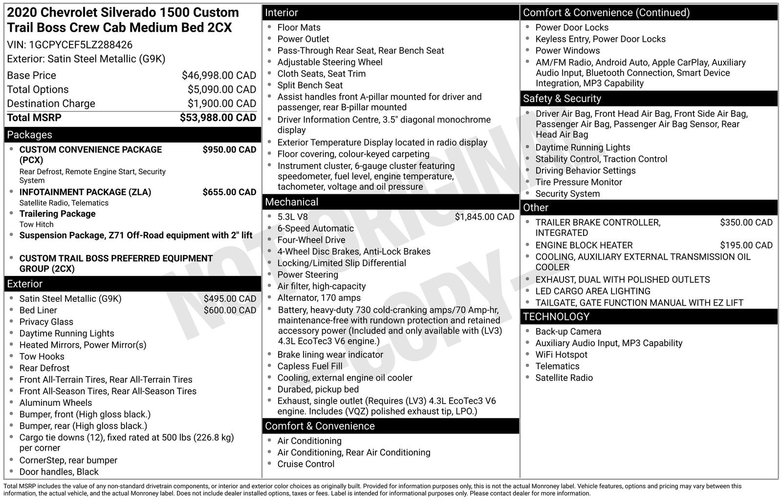 Used 2020 Chevrolet Silverado 1500 Custom Trail Boss w/ Custom Convenience Package AWD/4WD image 14