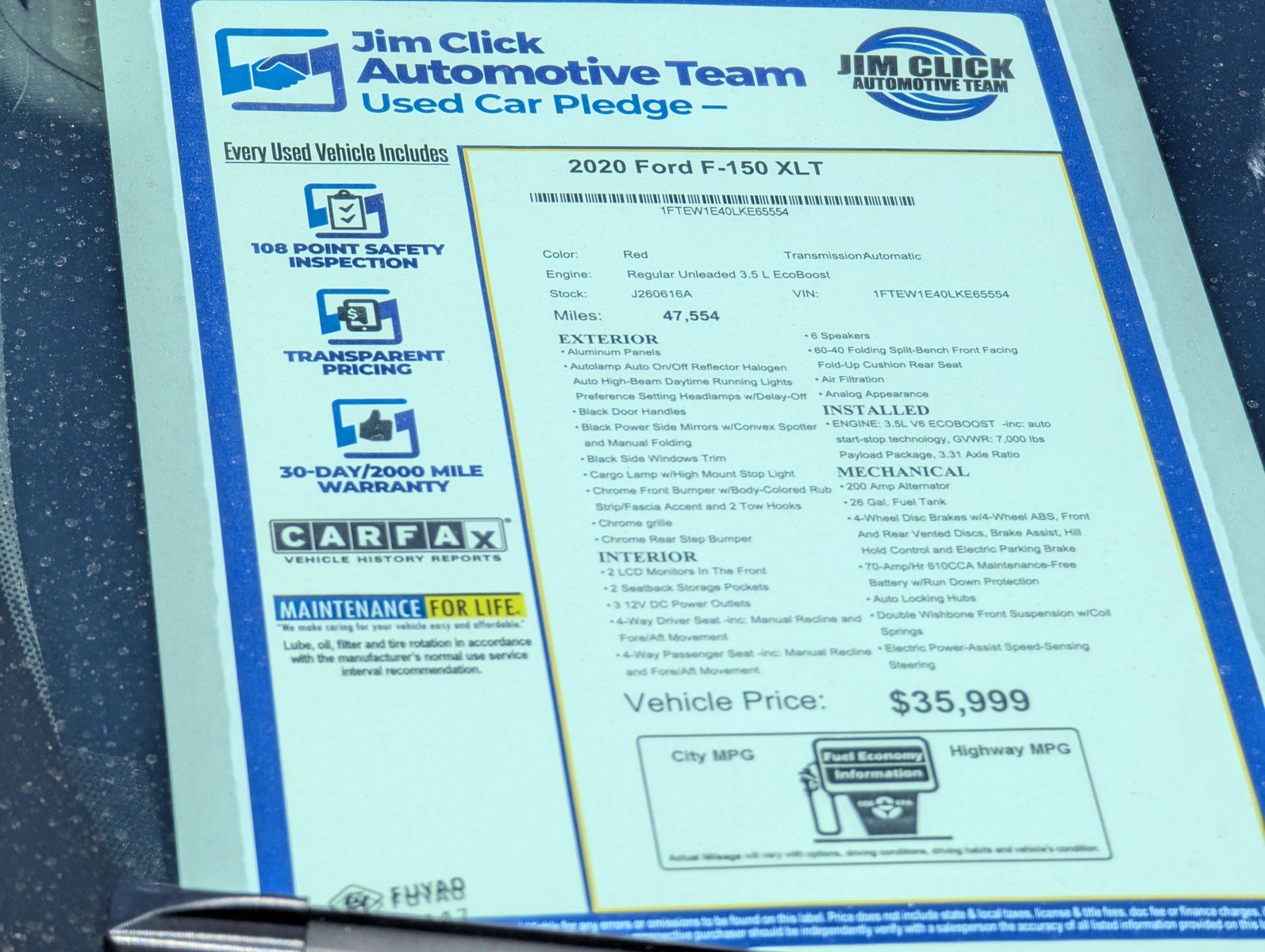 Certified 2020 Ford F150 XLT w/ Equipment Group 302A Luxury AWD/4WD image 17