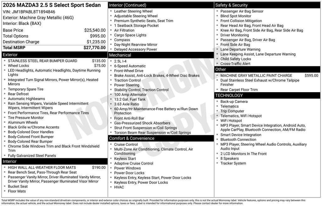 New 2026 MAZDA MAZDA3 s Sport FWD image 31