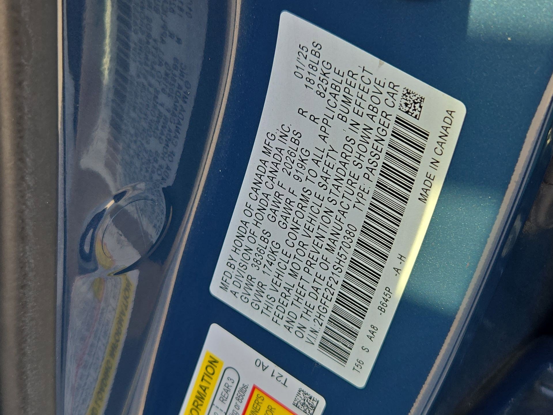 Certified 2025 Honda Civic LX image 33