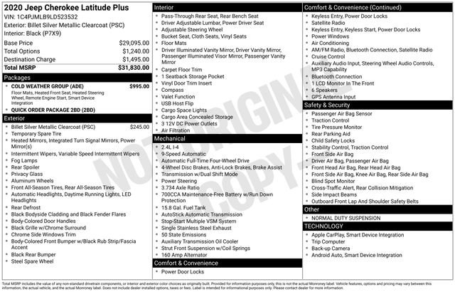 Used 2020 Jeep Cherokee Latitude Plus w/ Cold Weather Group image 5