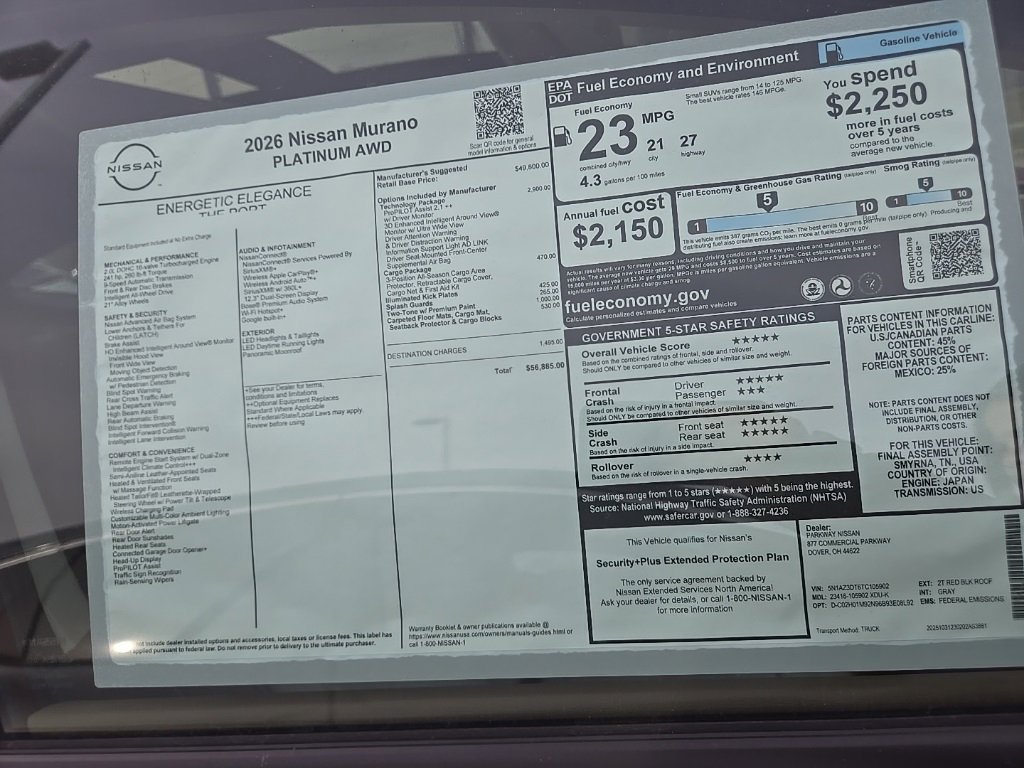 New 2026 Nissan Murano Platinum w/ Technology Package image 39