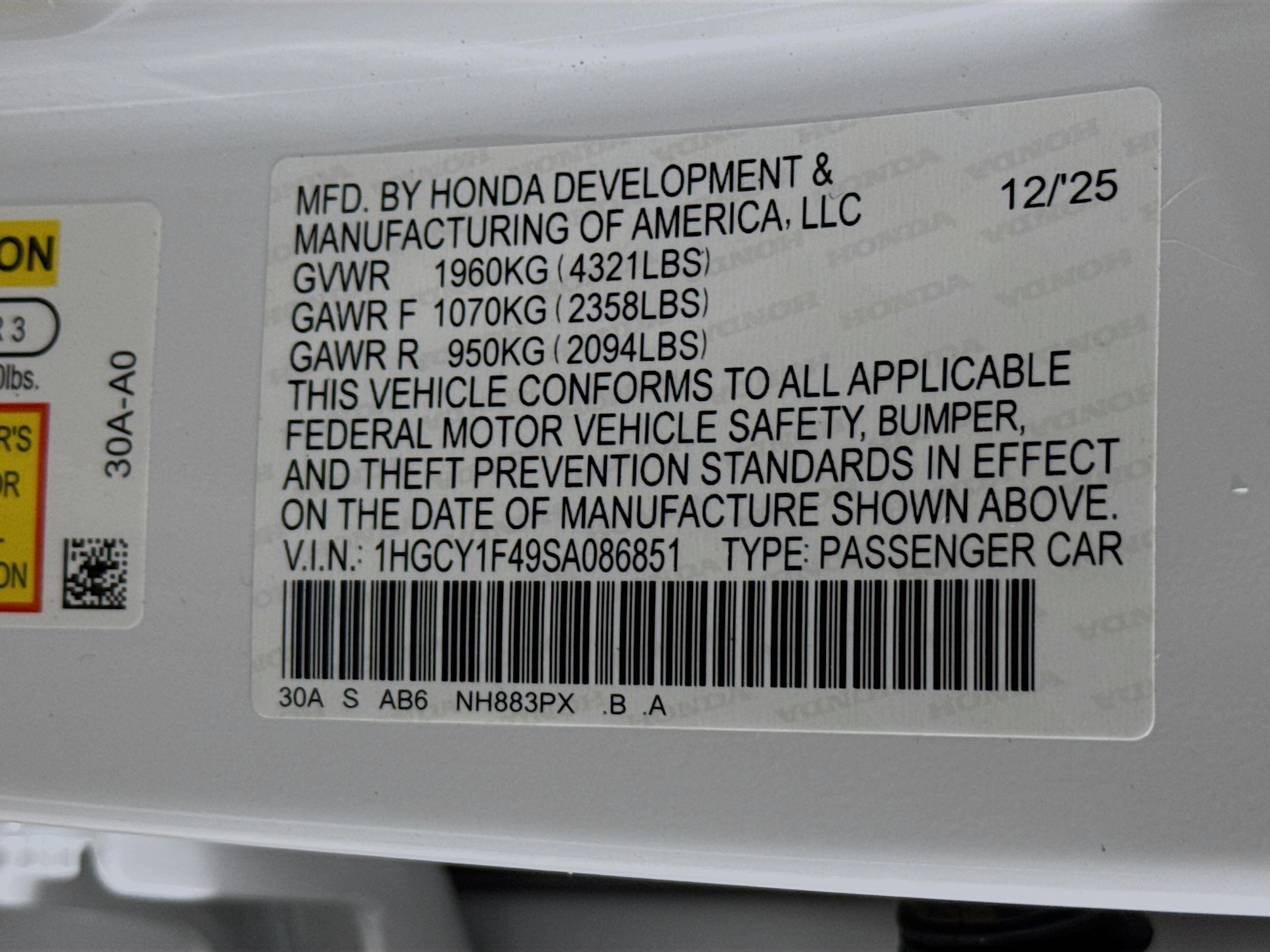 New 2025 Honda Accord SE image 38