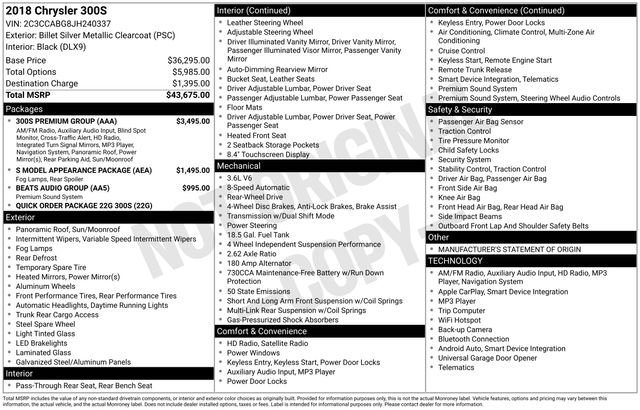 Used 2018 Chrysler 300 S w/ 300S Premium Group image 27