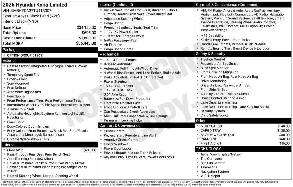 New 2026 Hyundai Kona Limited AWD/4WD image 25