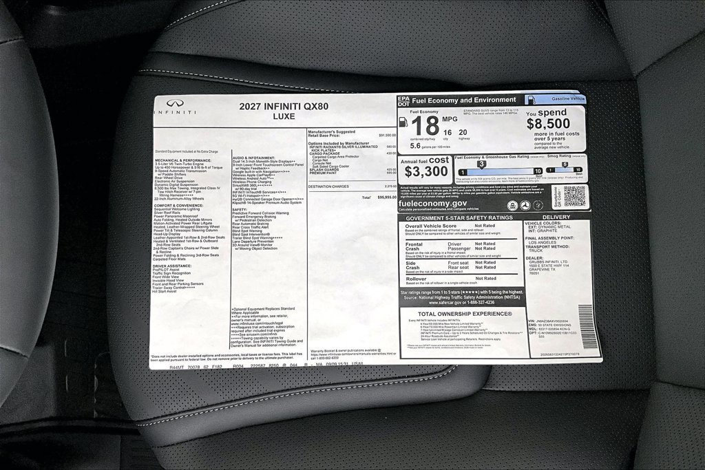 New 2027 INFINITI QX80 Luxe w/ Cargo Package RWD image 45