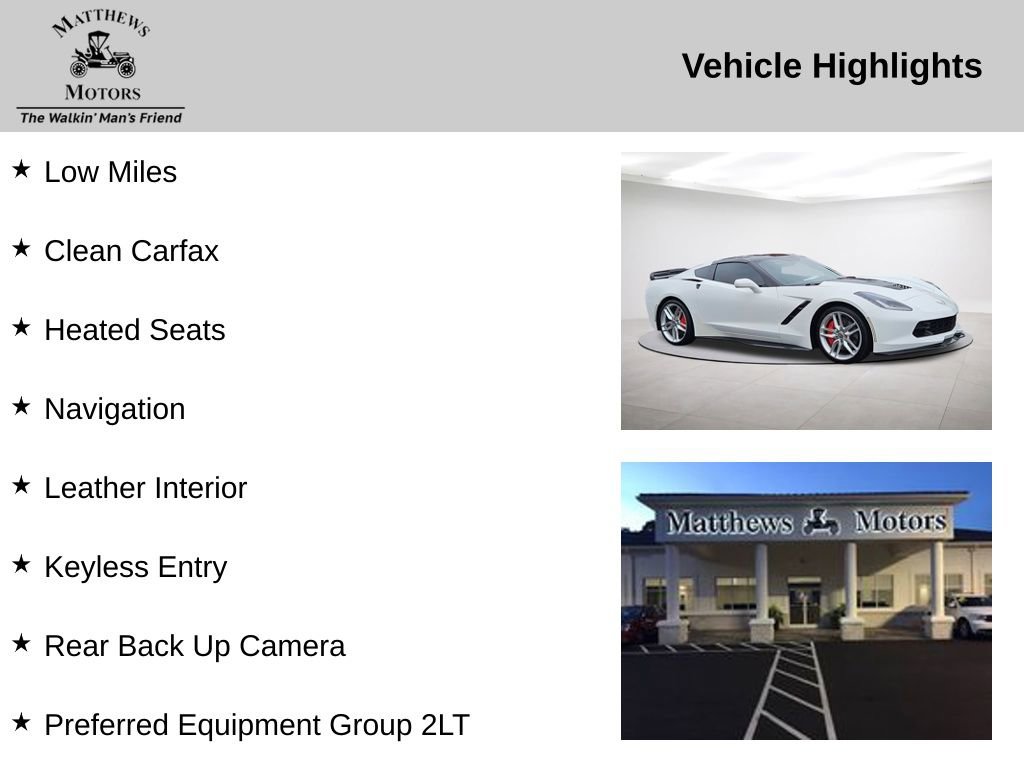 Used 2016 Chevrolet Corvette Stingray Coupe w/ 2LT Preferred Equipment Group image 14