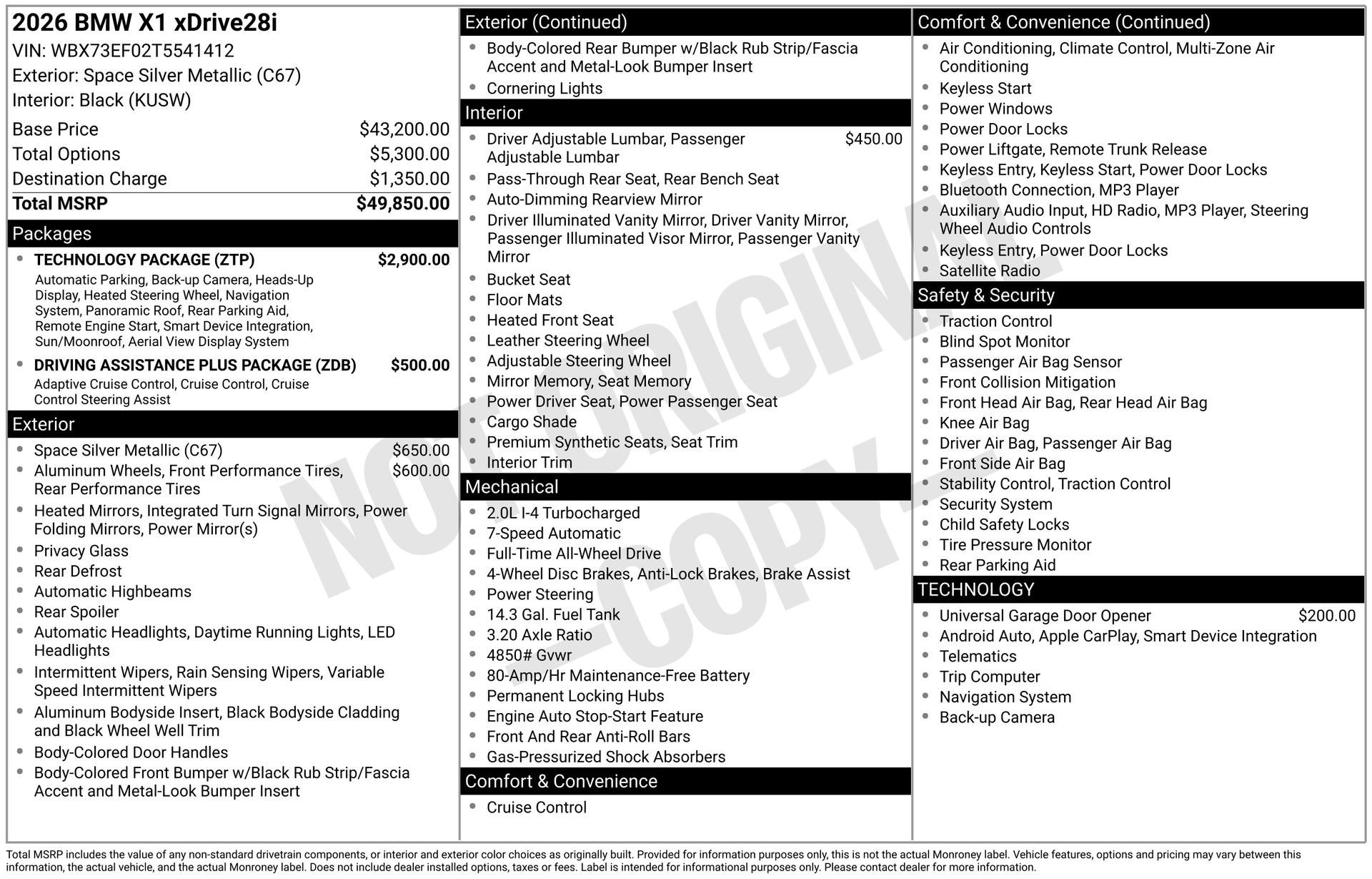 New 2026 BMW X1 xDrive28i w/ Technology Package AWD/4WD image 11