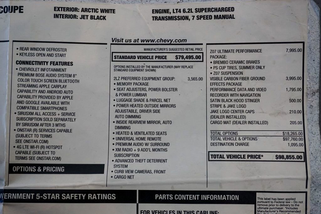 Used 2019 Chevrolet Corvette Z06 w/ Z07 Performance Package image 85