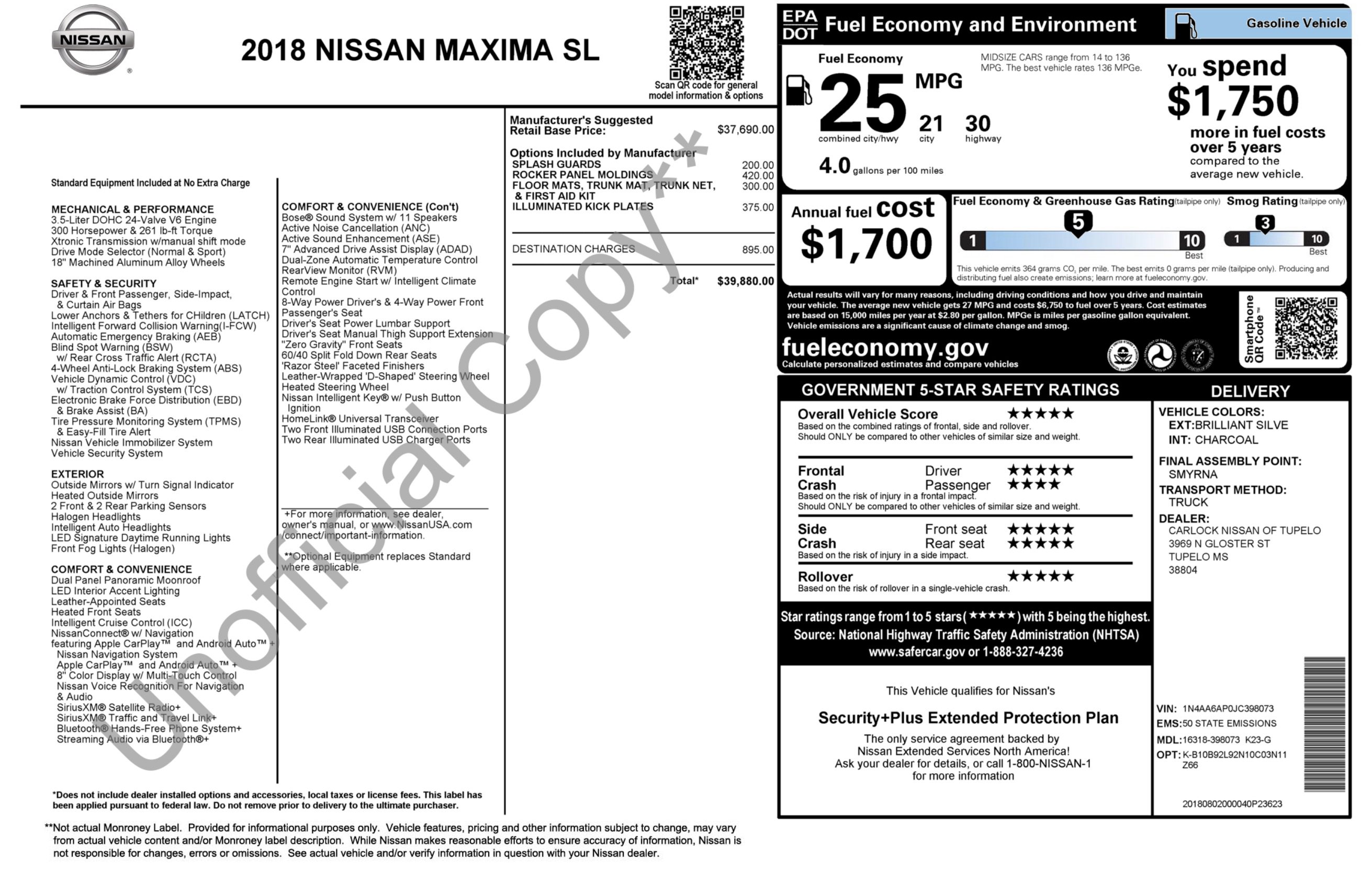 Used 2018 Nissan Maxima 3.5 SL image 3