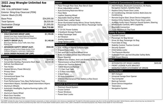 Used 2022 Jeep Wrangler Unlimited Sahara w/ Cold Weather Group image 37