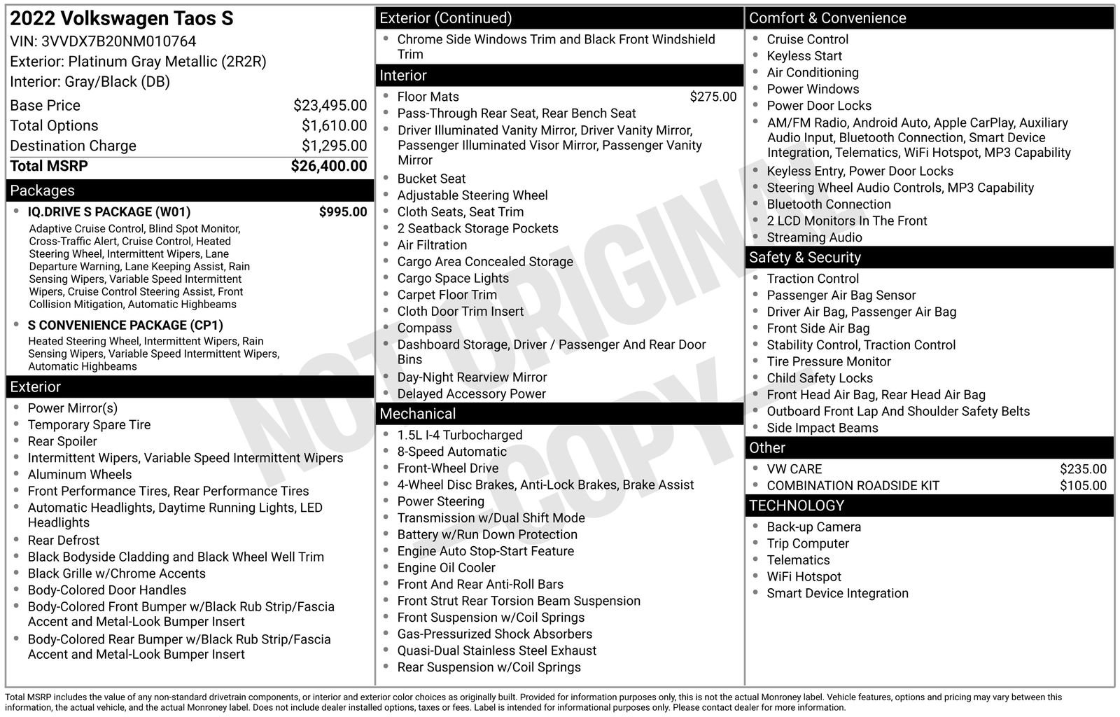 Used 2022 Volkswagen Taos S w/ IQ Drive S Package image 34