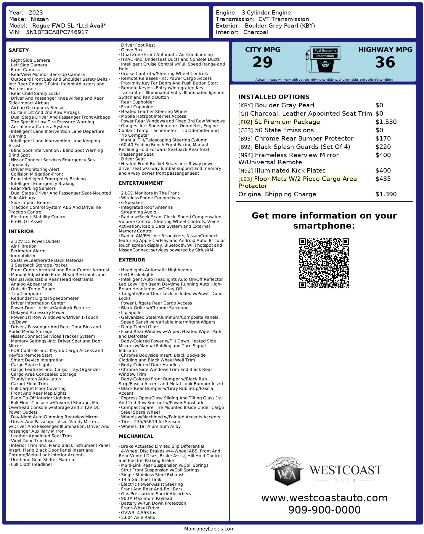 Used 2023 Nissan Rogue SL w/ SL Premium Package image 10