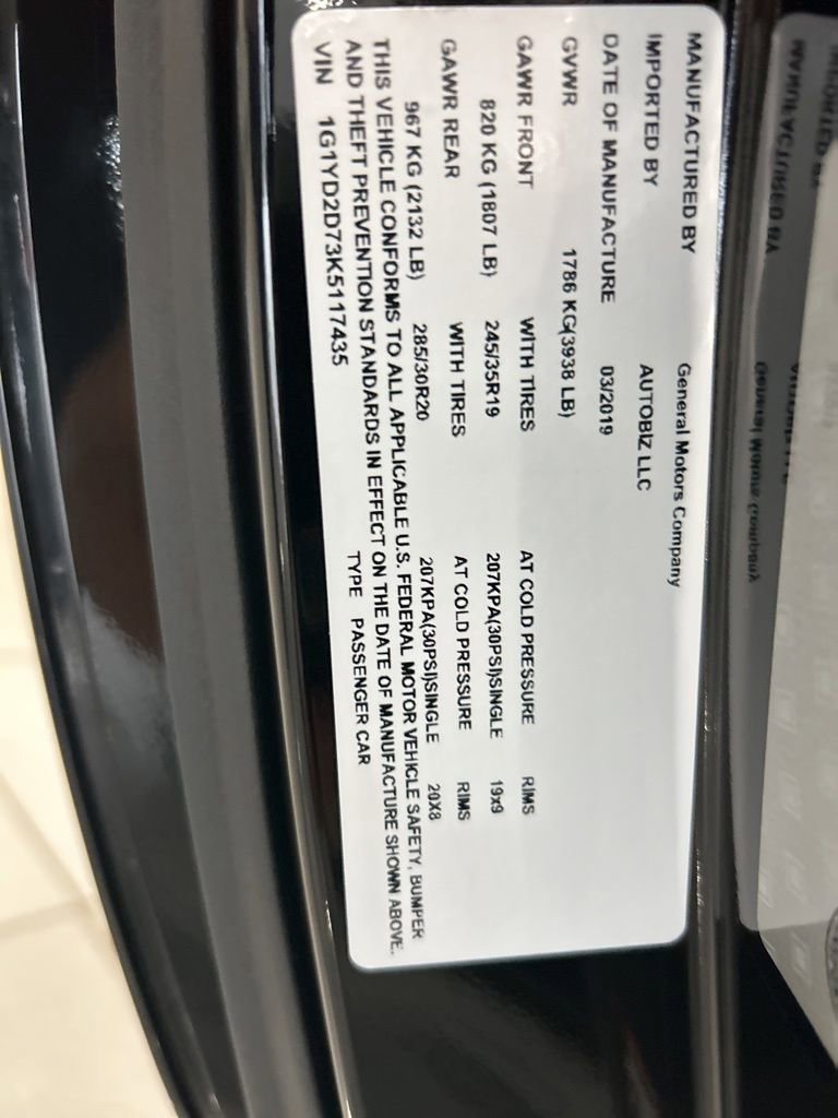 Used 2019 Chevrolet Corvette Stingray Coupe w/ 2LT Preferred Equipment Group image 51