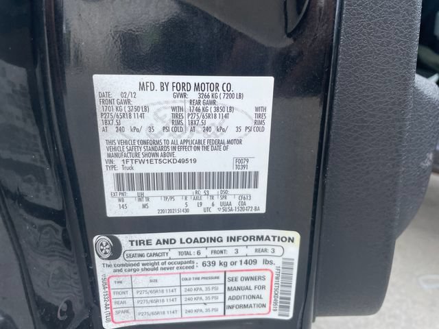 Used 2012 Ford F150 XLT w/ XLT Chrome Pkg AWD/4WD image 18