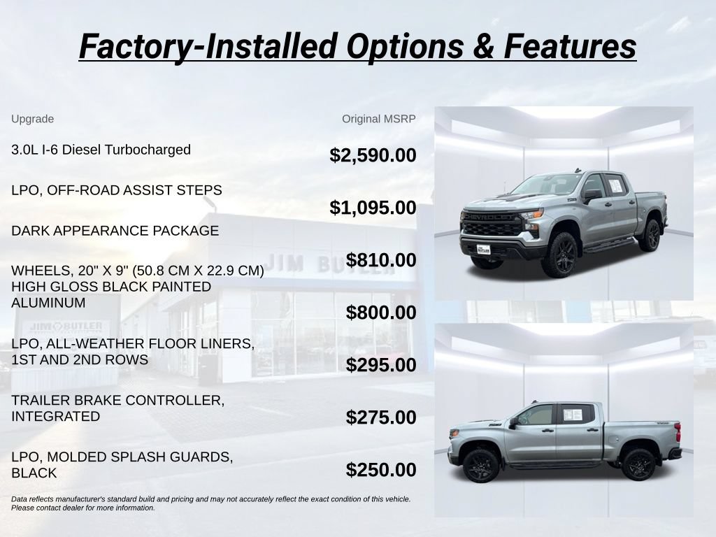 Used 2025 Chevrolet Silverado 1500 Custom Trail Boss w/ Dark Appearance Package AWD/4WD image 3