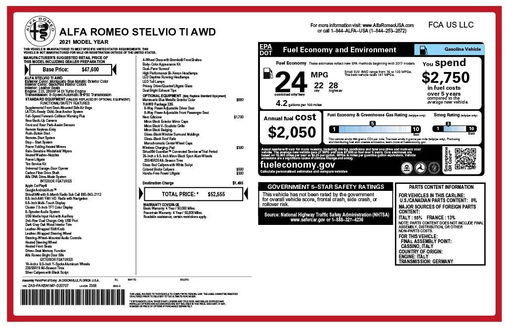 Used 2021 Alfa Romeo Stelvio Ti w/ Nero Edizione image 25