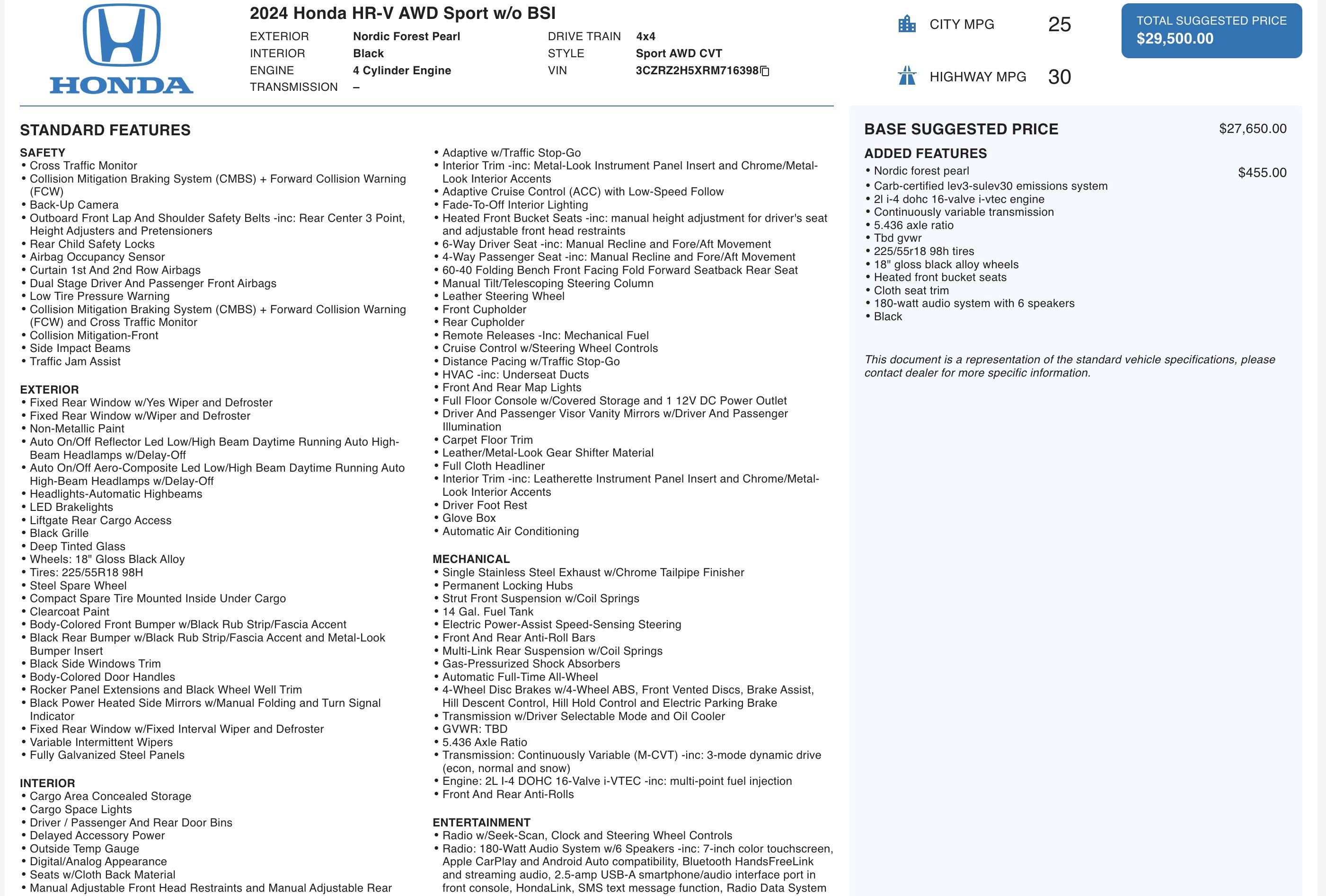 Used 2024 Honda HR-V Sport image 5