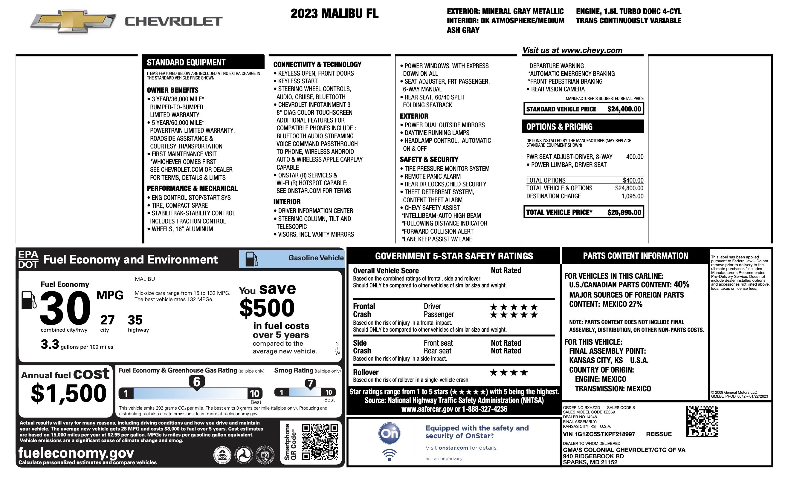 Used 2023 Chevrolet Malibu LS image 3