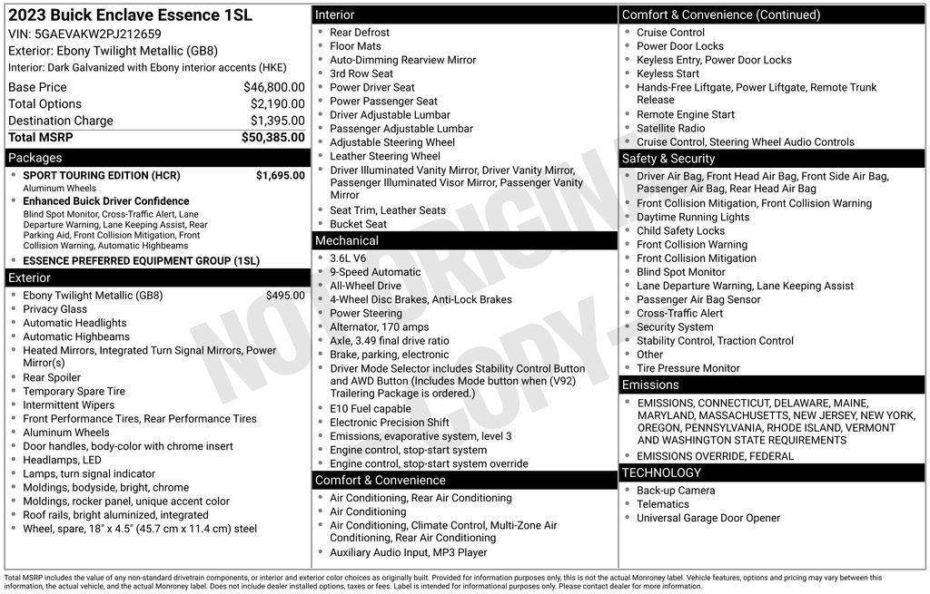 Used 2023 Buick Enclave Essence w/ Sport Touring Edition image 35