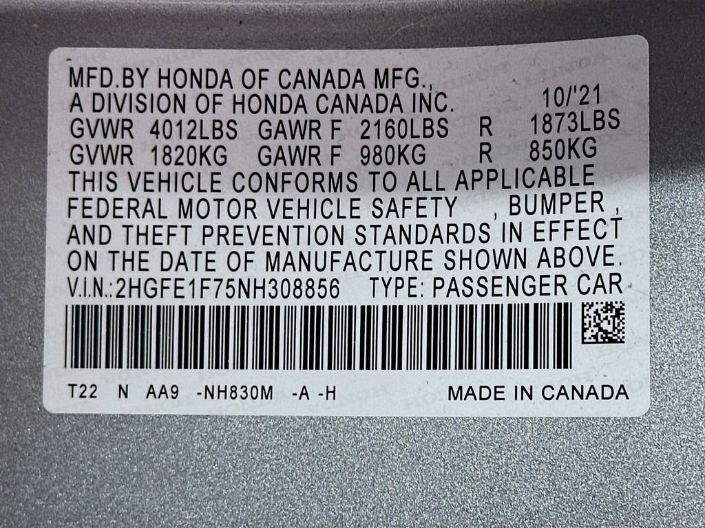 Used 2022 Honda Civic EX image 32