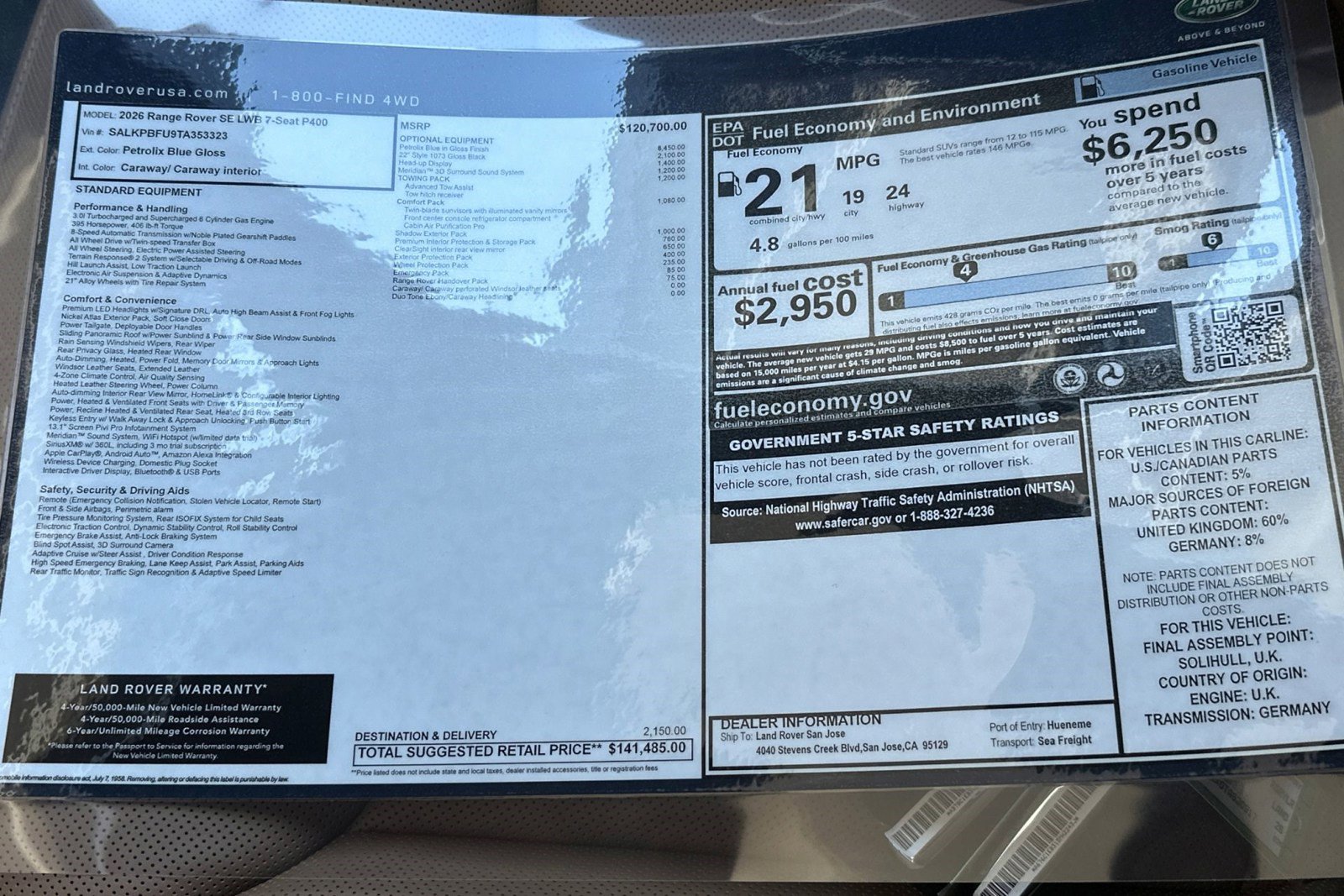 New 2026 Land Rover Range Rover Long Wheelbase SE image 29