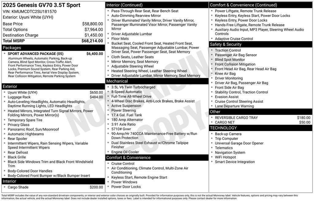 Used 2025 Genesis GV70 3.5T Sport w/ Sport Advanced Package image 5