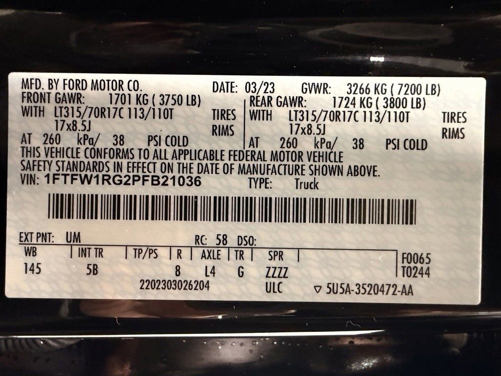 Used 2023 Ford F150 Raptor w/ Blue Interior Package image 63