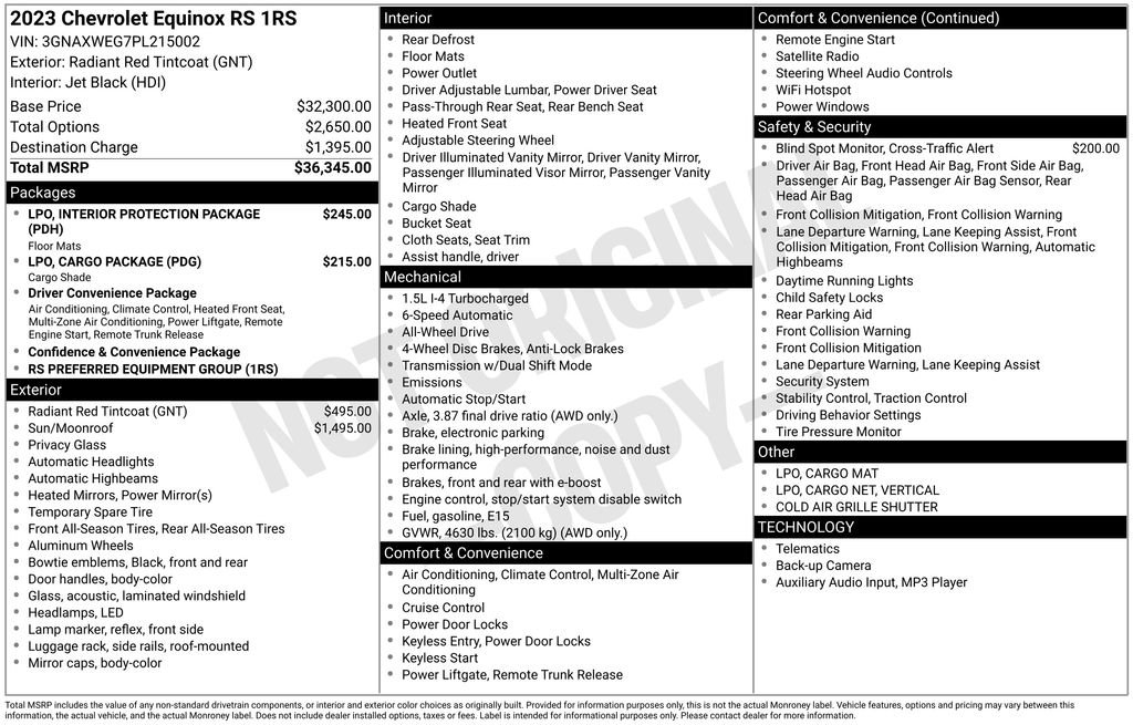 Used 2023 Chevrolet Equinox RS image 2