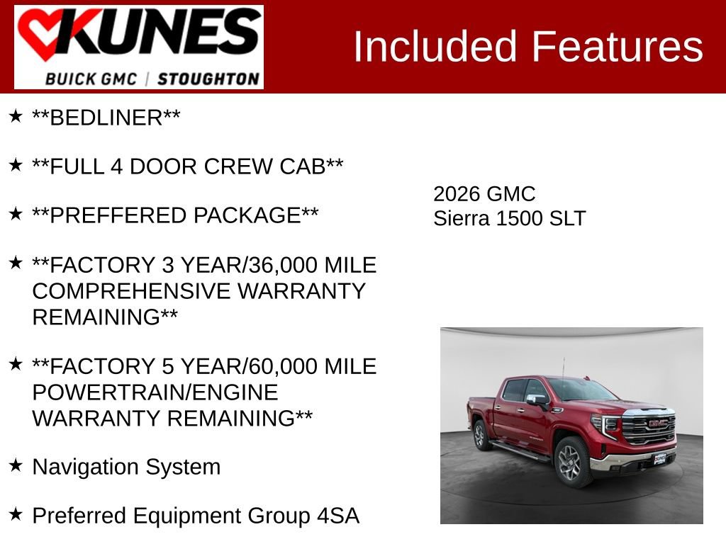Used 2026 GMC Sierra 1500 SLT w/ SLT Premium Plus Package AWD/4WD image 3