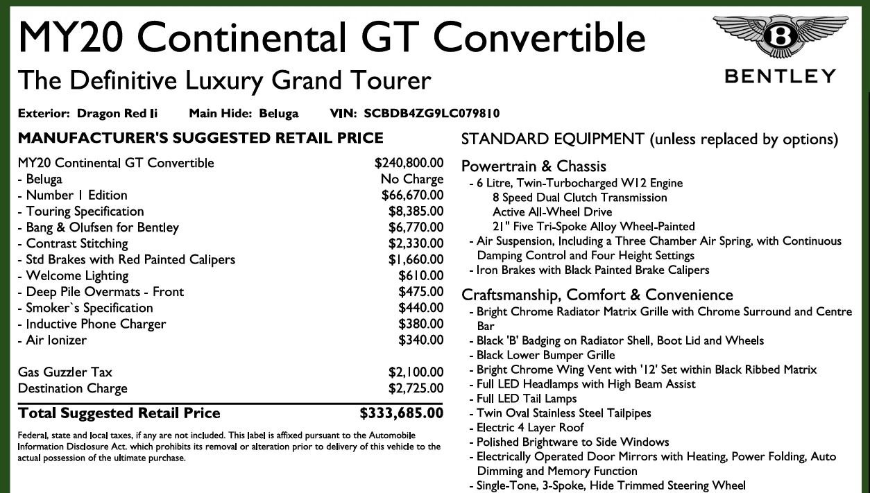 Used 2020 Bentley Continental GT w/ Number 1 Edition by Mulliner image 7