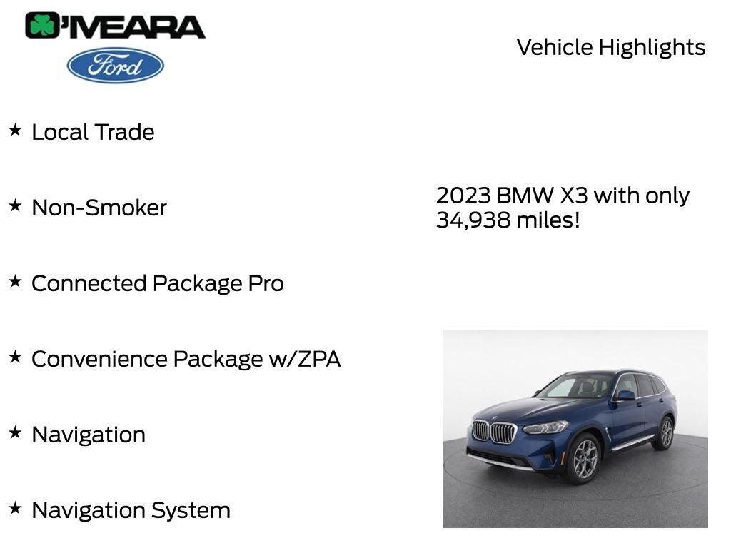 Used 2023 BMW X3 xDrive30i w/ Convenience Package w/ZPA AWD/4WD image 8