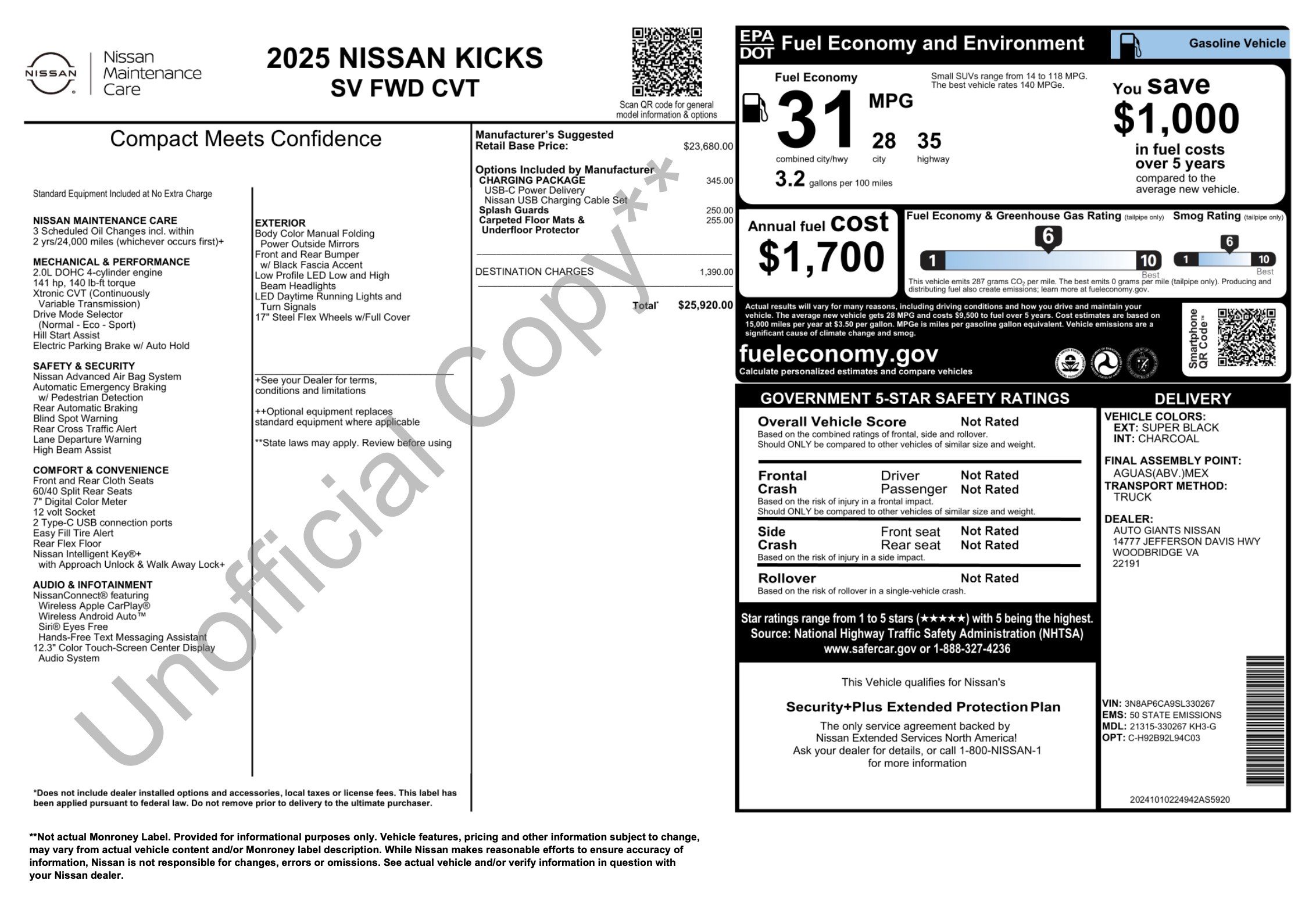 Used 2025 Nissan Kicks SV w/ Charging Package FWD image 4