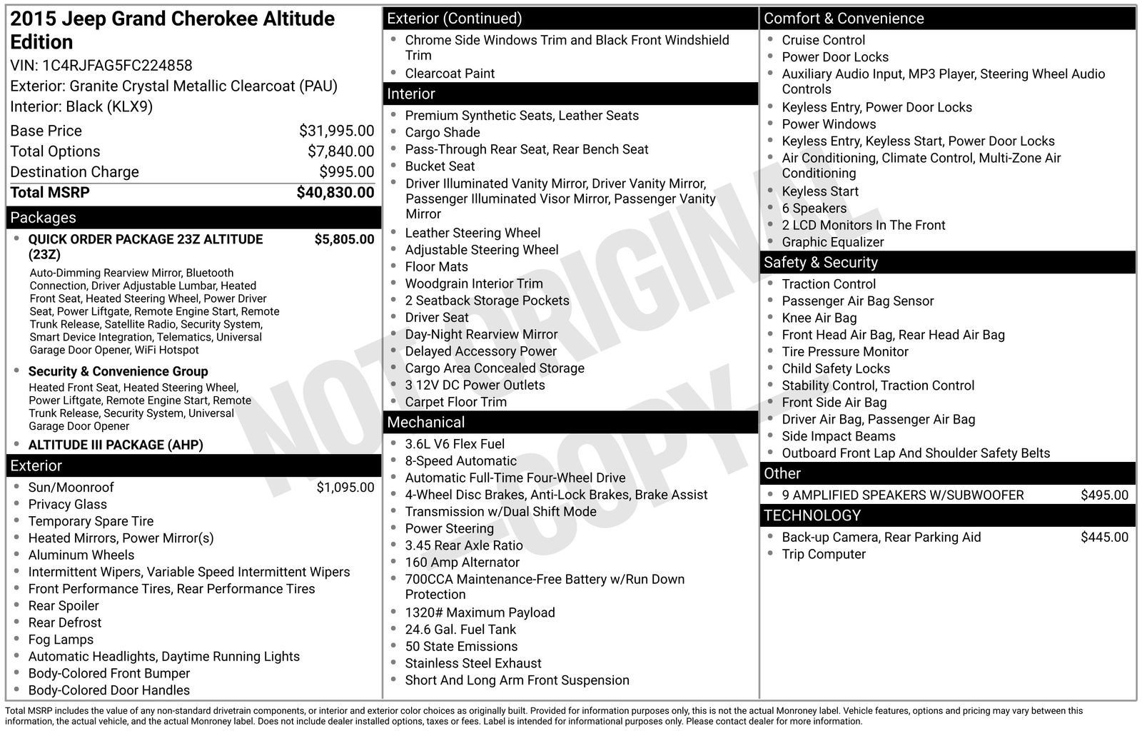 Used 2015 Jeep Grand Cherokee Altitude image 8