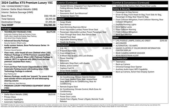 Certified 2024 Cadillac XT5 Premium Luxury w/ Technology Package FWD image 7