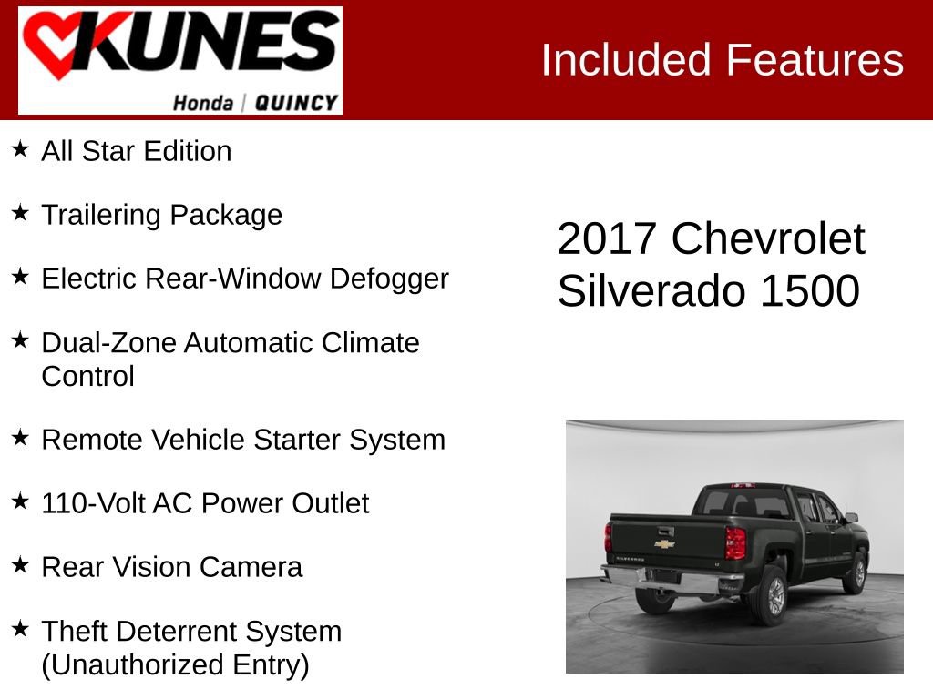 Used 2017 Chevrolet Silverado 1500 LT w/ All Star Edition AWD/4WD image 2
