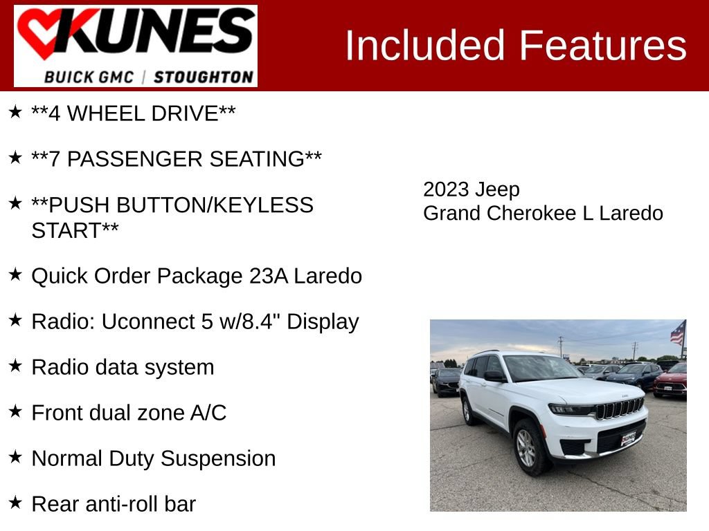 Used 2023 Jeep Grand Cherokee L Laredo AWD/4WD image 3