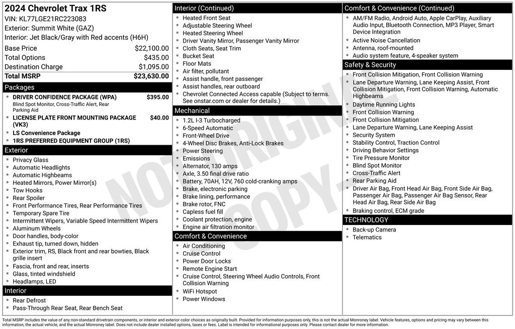 Used 2024 Chevrolet Trax RS w/ Driver Confidence Package image 6