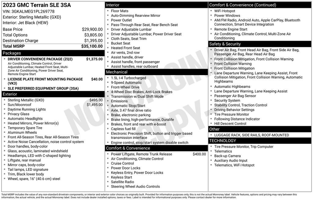 Used 2023 GMC Terrain SLE w/ Driver Convenience Package image 6