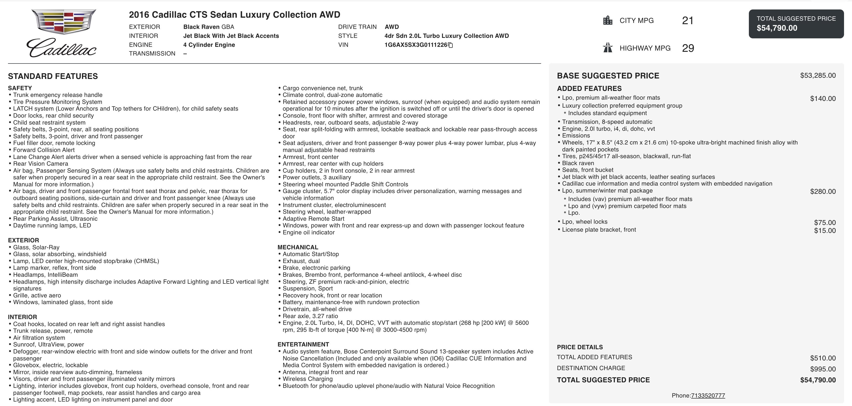 Used 2016 Cadillac CTS Luxury image 2