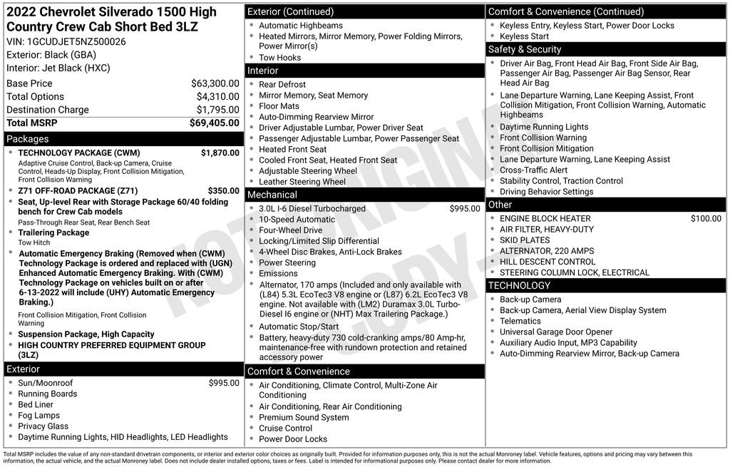 Certified 2022 Chevrolet Silverado 1500 High Country w/ Technology Package image 17