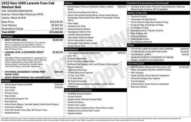 Used 2022 RAM 2500 Laramie w/ Night Edition AWD/4WD image 19