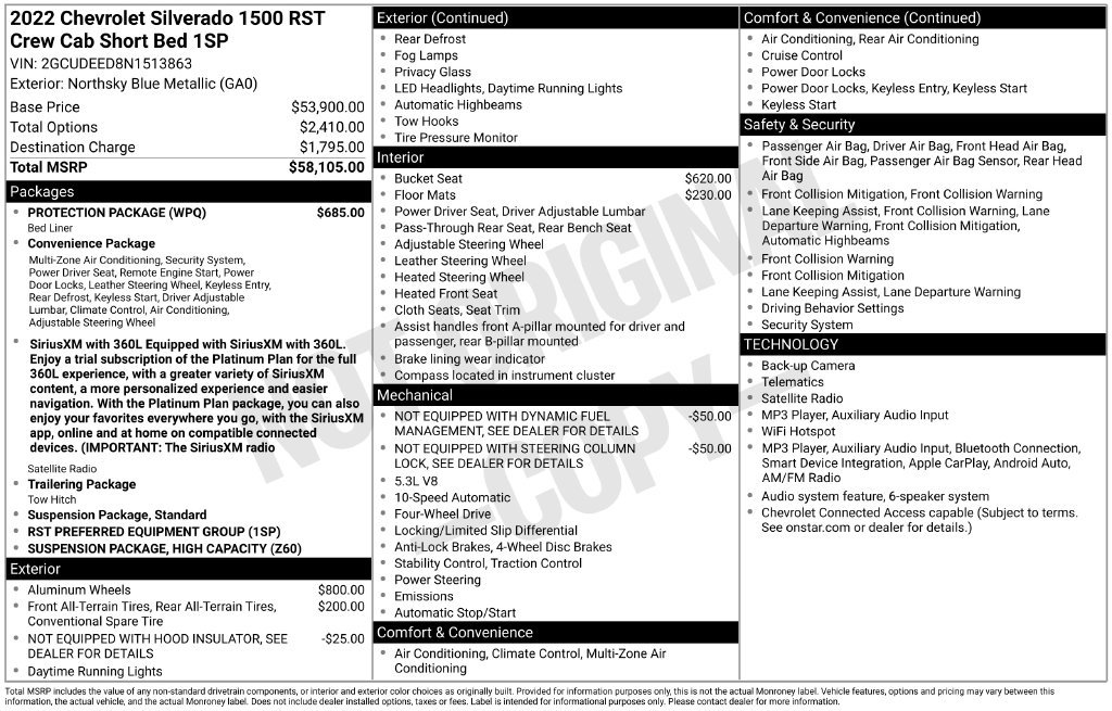 Used 2022 Chevrolet Silverado 1500 RST w/ Protection Package AWD/4WD image 10
