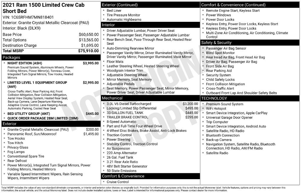 Used 2021 RAM 1500 Limited w/ Night Edition AWD/4WD image 9